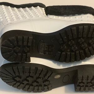 White and Black Winter Boots